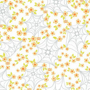 PRE - Order Ghostly Garden by KP Creates - Web and Bloom A - 10198 - L White - Half Yard - March 2026 - Modern Fabric Shoppe