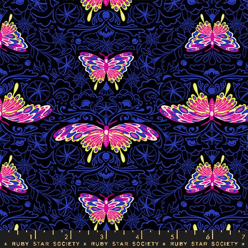PRE - Order Glow Garden by Sarah Watts - Black RS 2116 19N - Half Yard - June 2025 - Modern Fabric Shoppe
