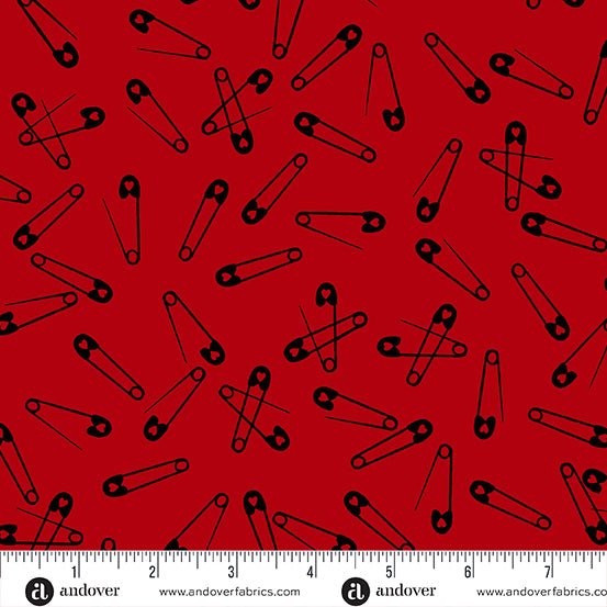 PRE-ORDER Iconic by Libs Elliott- Bricks Pins A-1226-R- Half Yard- November 2024 - Modern Fabric Shoppe