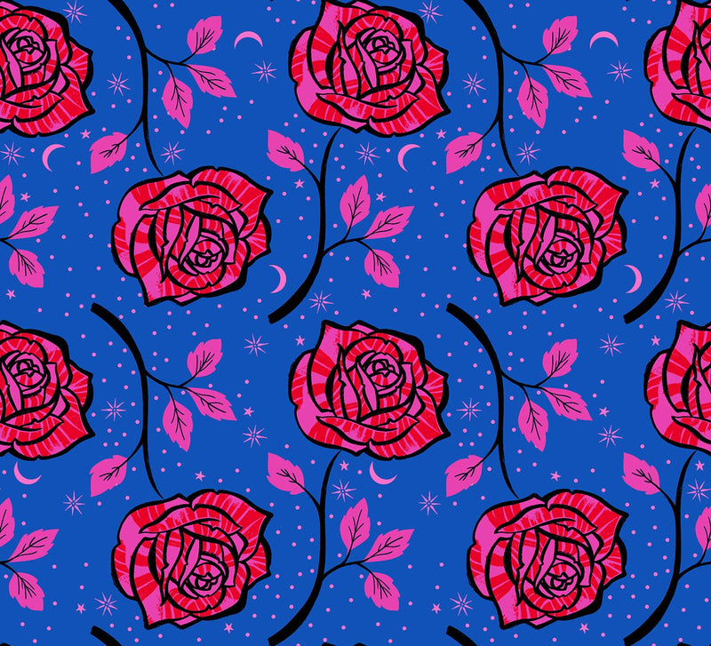 PRE - ORDER Ink Shop by Sarah Watts - Ink Rose RS 2139 15 - Blue Ribbon - Half Yard - October 2026 - Modern Fabric Shoppe