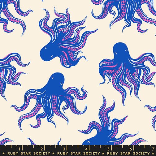 PRE - ORDER Ink Shop by Sarah Watts - Mystery Food RS 2144 15 - Blue Ribbon - Half Yard - October 2026 - Modern Fabric Shoppe