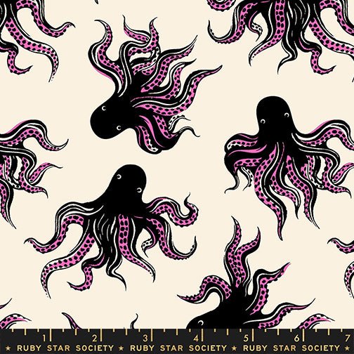 PRE - ORDER Ink Shop by Sarah Watts - Mystery Food RS 2144 18 - Black - Half Yard - October 2026 - Modern Fabric Shoppe