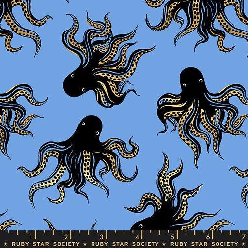 PRE - ORDER Ink Shop by Sarah Watts - Mystery Food RS 2144 20M - Lindley Blue - Half Yard - October 2026 - Modern Fabric Shoppe