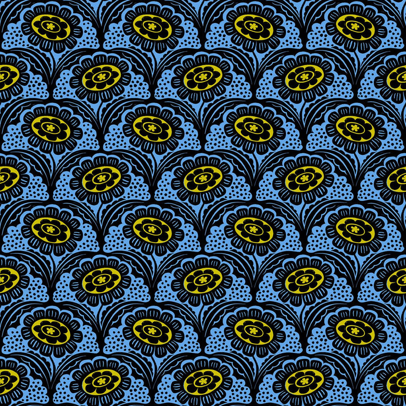 PRE - ORDER Ink Shop by Sarah Watts - Scallop Flower RS 2140 16 - Lindley Blue - Half Yard - October 2026 - Modern Fabric Shoppe