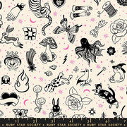 PRE - ORDER Ink Shop by Sarah Watts - Tattoo Flash RS 2145 11 - Natural - Half Yard - October 2026 - Modern Fabric Shoppe