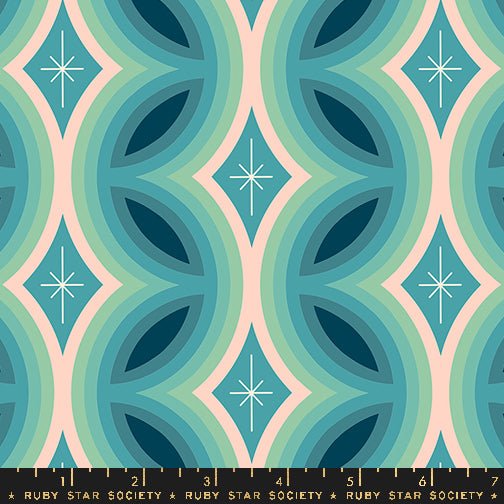 PRE-ORDER Juicy by Melody Miller- Rattan RS 0087 13- Dark Turquoise- Half Yard- September 2024 - Modern Fabric Shoppe