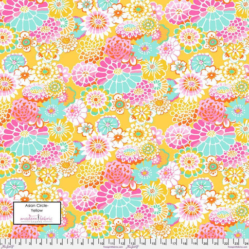 PRE-Order Kaffe Fassett August 2023 Collective- Asian Circles- GP89.YELLOW- Half Yard - Modern Fabric Shoppe