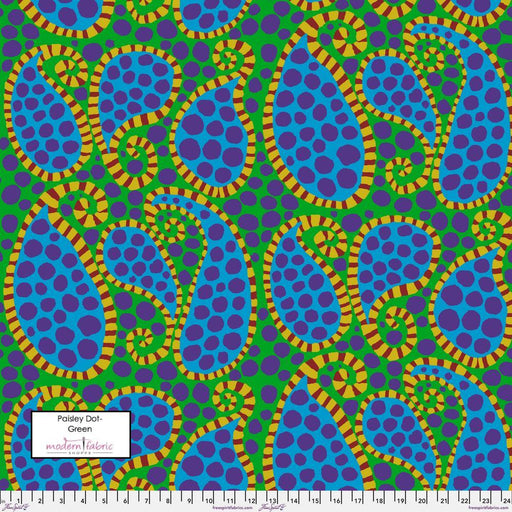 PRE-Order Kaffe Fassett August 2023 Collective- Paisley Dot- PWBM090.GREEN- Half Yard - Modern Fabric Shoppe