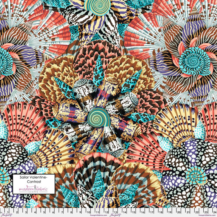 PRE-Order Kaffe Fassett August 2023 Collective- Sailor Valentine- PWPJ121.CONTRAST- Half Yard - Modern Fabric Shoppe