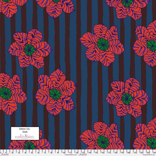 PRE-Order Kaffe Fassett August 2023 Collective- Zebra Lily- PWBM091.DARK- Half Yard - Modern Fabric Shoppe