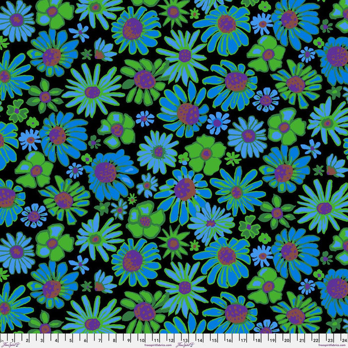 PRE-Order Kaffe Fassett August 2024 Collective- Bloomers- PWBM093.BLACK- Half Yard - Modern Fabric Shoppe