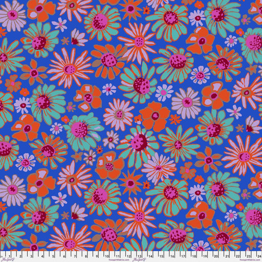 PRE-Order Kaffe Fassett August 2024 Collective-Bloomers- PWBM093.COBALT- Half Yard - Modern Fabric Shoppe