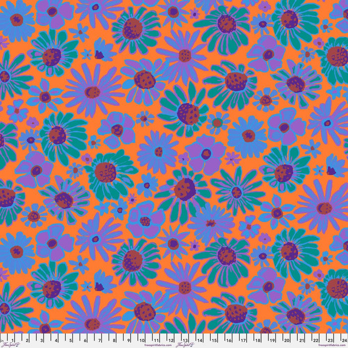 PRE-Order Kaffe Fassett August 2024 Collective-Bloomers- PWBM093.ORANGE- Half Yard - Modern Fabric Shoppe