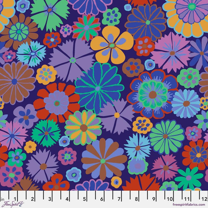 PRE-Order Kaffe Fassett August 2024 Collective- Folk Flower- PWGP204.PURPLE- Half Yard - Modern Fabric Shoppe