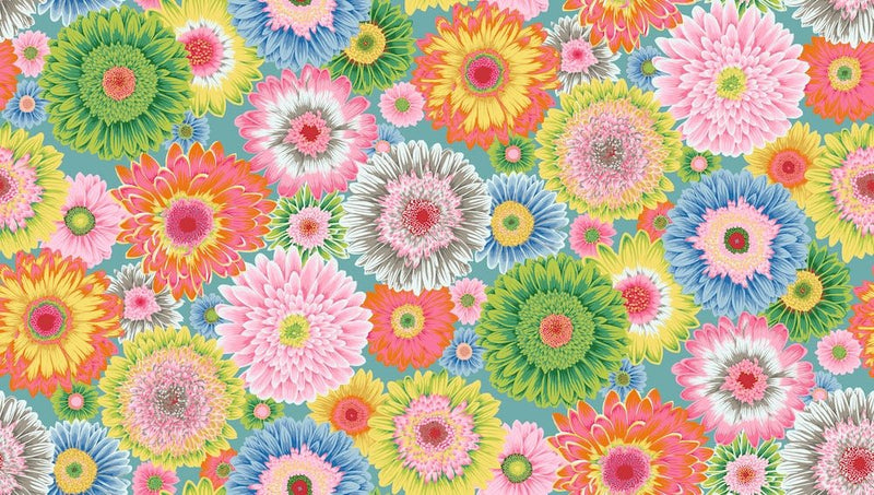 PRE - Order Kaffe Fassett August 2026 Collective - Gerbera Daisies PWPJ139.PASTEL - Half Yard - Modern Fabric Shoppe