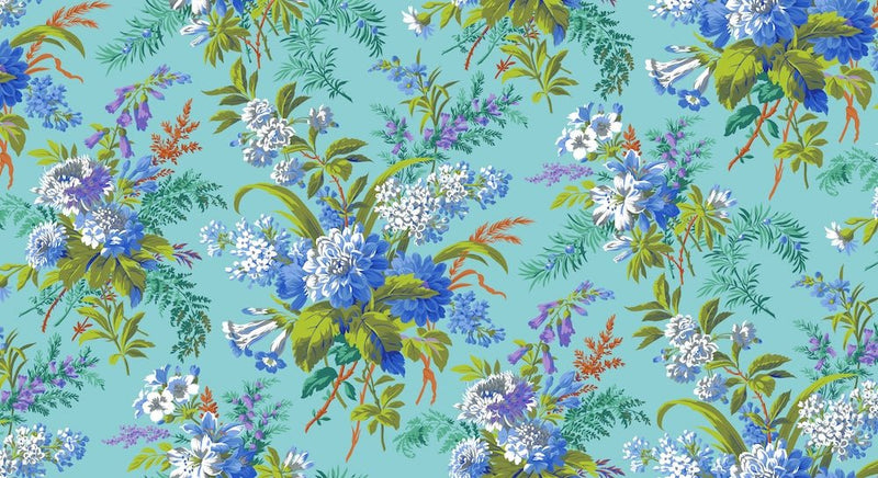 PRE - Order Kaffe Fassett August 2026 Collective - Jardin PWPJ141.BLUE - Half Yard - Modern Fabric Shoppe