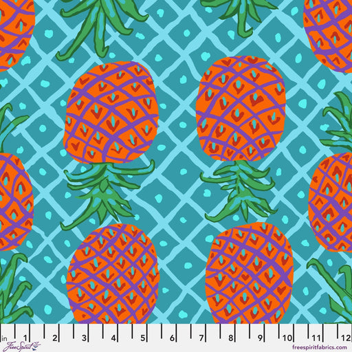 PRE - Order Kaffe Fassett August 2026 Collective - Upside Down PWBM108.AQUA - Half Yard - Modern Fabric Shoppe
