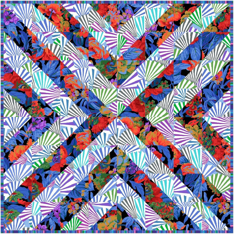 PRE - ORDER Kaffe Fassett - Birdie Quilt Kit - Blue - February 2026 - Modern Fabric Shoppe