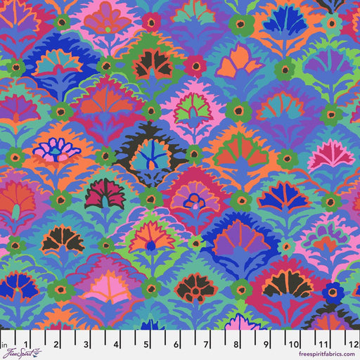 PRE-Order Kaffe Fassett February 2024 Collective- Step Flower- PWGP202.BLUE- Half Yard - Modern Fabric Shoppe