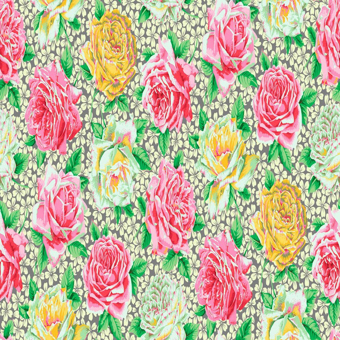 PRE - Order Kaffe Fassett February 2026 Collective - Rose Bloom PWPJ077.GREY - Half Yard - Modern Fabric Shoppe