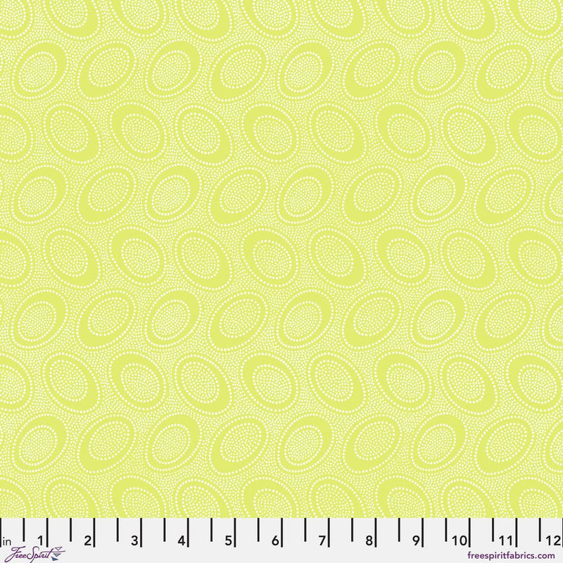 PRE-Order Kaffe Fassett February 2027 Collective- Aboriginal Dot PWGP071.CELERY- Half Yard - Modern Fabric Shoppe