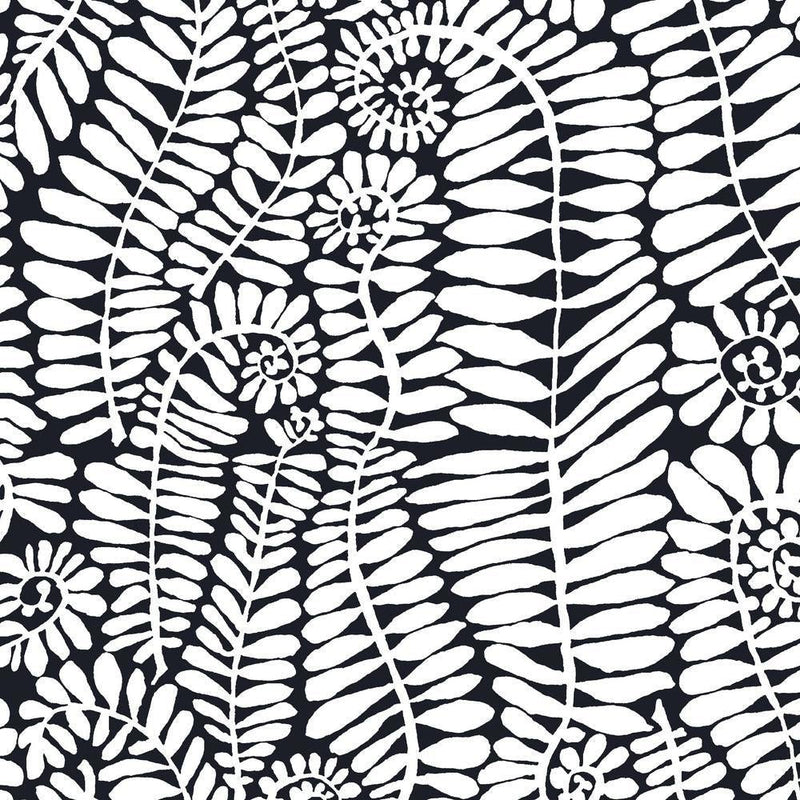 PRE-Order Kaffe Fassett February 2027 Collective- Fronds PWBM085.BLACKWHITE- Half Yard - Modern Fabric Shoppe