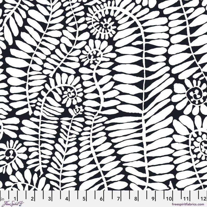 PRE-Order Kaffe Fassett February 2027 Collective- Fronds PWBM085.BLACKWHITE- Half Yard - Modern Fabric Shoppe
