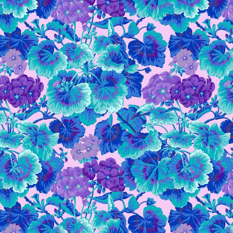 PRE-Order Kaffe Fassett February 2027 Collective- Geranium PWPJ007.TURQUOISE- Half Yard - Modern Fabric Shoppe