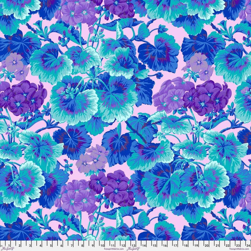 PRE-Order Kaffe Fassett February 2027 Collective- Geranium PWPJ007.TURQUOISE- Half Yard - Modern Fabric Shoppe