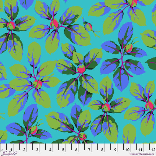 PRE-Order Kaffe Fassett February 2027 Collective- Rose Leaves PWMD005.BLUE- Half Yard - Modern Fabric Shoppe