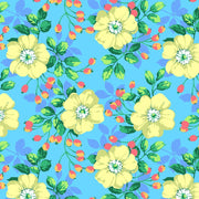 PRE-Order Kaffe Fassett February 2027 Collective- Shrub Rose PWMD006.BLUE- Half Yard - Modern Fabric Shoppe