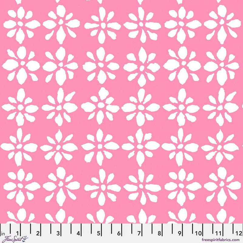 PRE-Order Kaffe Fassett February 2027 Collective- Snow Flower PWBM094.PINKWHITE- Half Yard - Modern Fabric Shoppe