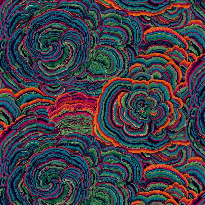 PRE-Order Kaffe Fassett February 2027 Collective- Tree Fungi PWPJ082.TEAL- Half Yard - Modern Fabric Shoppe