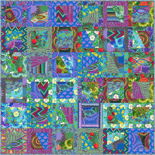 PRE-ORDER Kaffe Fassett- Flip Flop Quilt Kit- Cool- February 2027 - Modern Fabric Shoppe