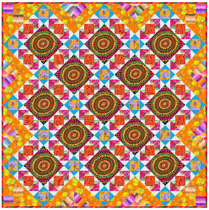 PRE-ORDER Kaffe Fassett- In Flight Quilt Kit- Warm- February 2027 - Modern Fabric Shoppe