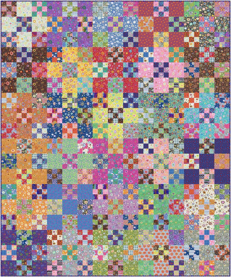 PRE - ORDER Kaffe Fassett - Nine - Patch Hopscotch Quilt Kit featuring Bits & Bobs - December 2026 - Modern Fabric Shoppe