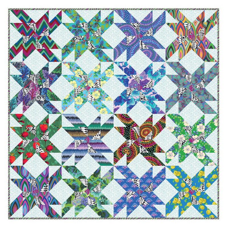 PRE-ORDER Kaffe Fassett- Spinning Crazy Quilt Kit- Cool- February 2027 - Modern Fabric Shoppe