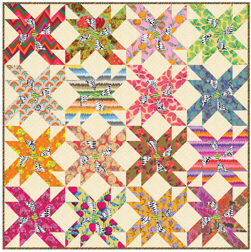 PRE-ORDER Kaffe Fassett- Spinning Crazy Quilt Kit- Warm- February 2027 - Modern Fabric Shoppe