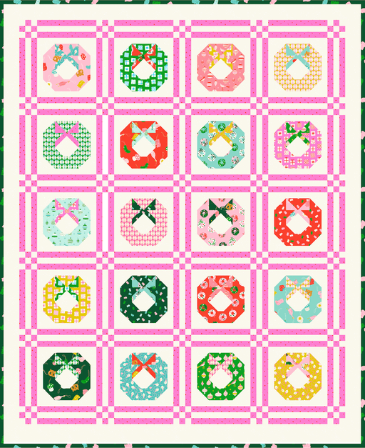 PRE - ORDER Kimberly Kight - Tinsel Wreath Quilt Kit - featuring Merry Happy - May 2026 - Modern Fabric Shoppe