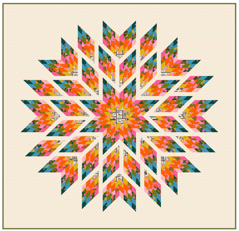 PRE-Order Melody Miller- Cosmic Feathers Quilt Kit featuring Sparkle Shopper- March 2027 - Modern Fabric Shoppe