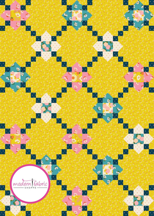 PRE-ORDER Melody Miller- Posy Chain-Yellow Quilt Kit featuring Juicy- September 2024 - Modern Fabric Shoppe