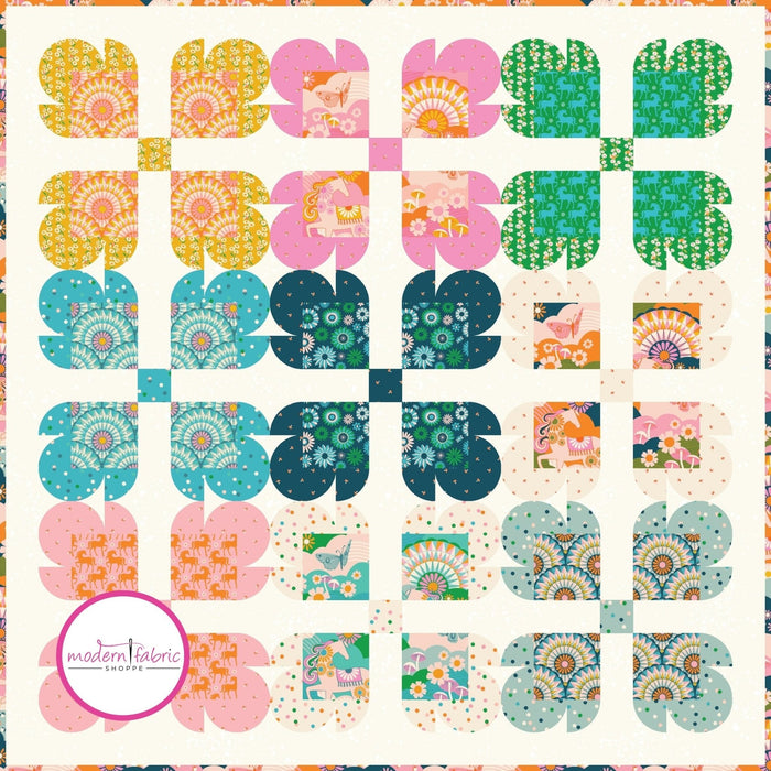 PRE - ORDER Melody Miller - Teddy Bear Paw Quilt Kit featuring Carousel - February 2025 - Modern Fabric Shoppe