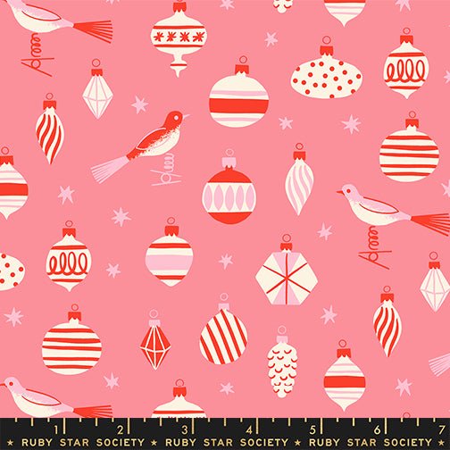 PRE - ORDER Merry Happy by Kimberly Kight - Baubles RS3098 11 - Sorbet - Half Yard - May 2026 - Modern Fabric Shoppe