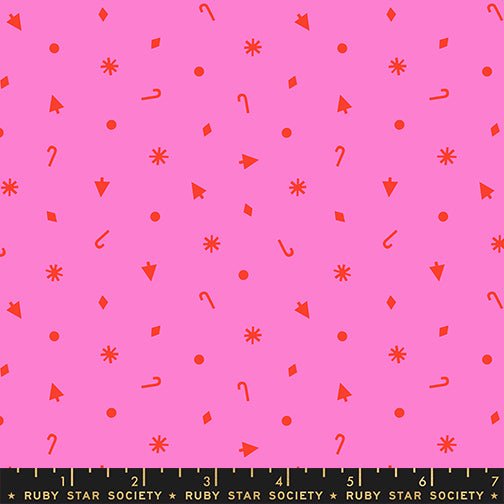 PRE - ORDER Merry Happy by Kimberly Kight - Christmas Confetti RS3103 17 - Lipstick - Half Yard - May 2026 - Modern Fabric Shoppe