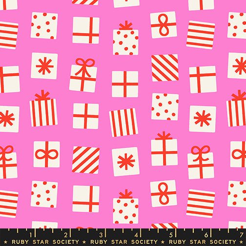 PRE - ORDER Merry Happy by Kimberly Kight - Secret Santa RS3100 15 - Lipstick - Half Yard - May 2026 - Modern Fabric Shoppe