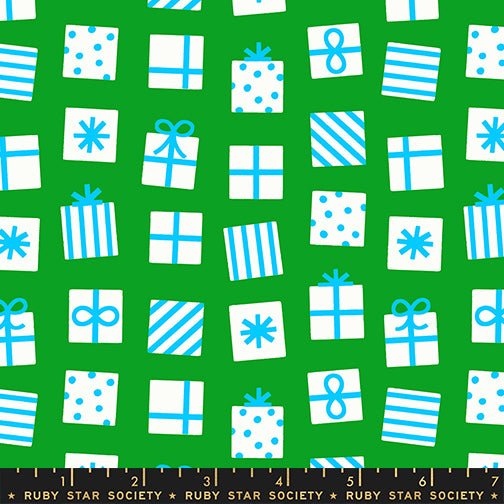 PRE - ORDER Merry Happy by Kimberly Kight - Secret Santa RS3100 18 - Verdant - Half Yard - May 2026 - Modern Fabric Shoppe