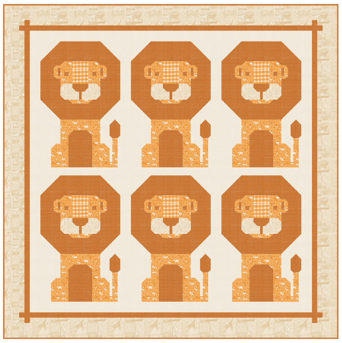 PRE - ORDER Mighty Lion Quilt Kit featuring Animal Park Fun by Stacy Iest Hsu - January 2026 - Modern Fabric Shoppe