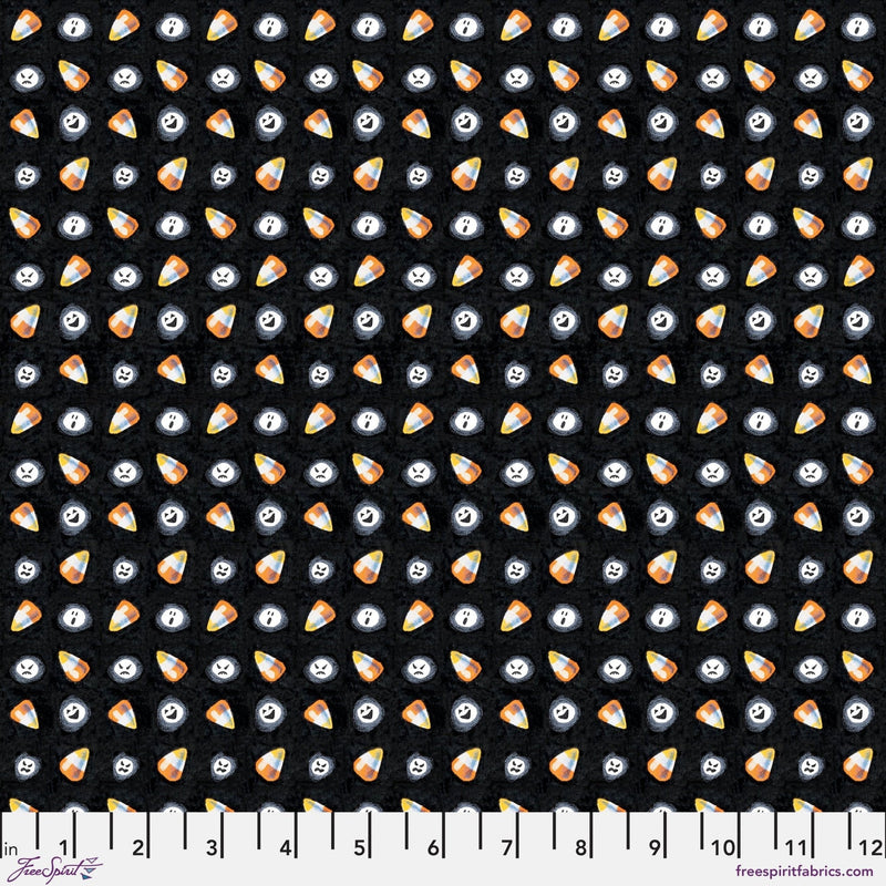 PRE - Order Moonlit Mischief by Mary Engelbreit - Candy Corn Ghouls PWMY045.BLACK - Half Yard May 2026 - Modern Fabric Shoppe
