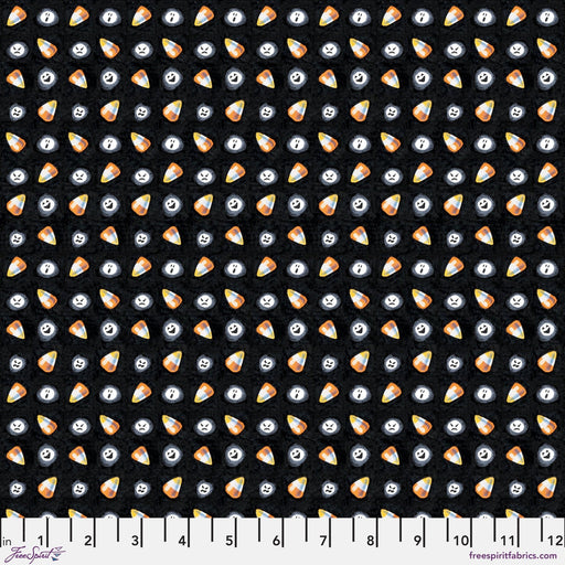 PRE - Order Moonlit Mischief by Mary Engelbreit - Candy Corn Ghouls PWMY045.BLACK - Half Yard May 2026 - Modern Fabric Shoppe
