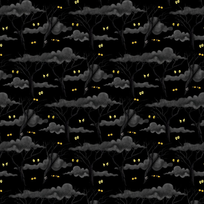 PRE - Order Moonlit Mischief by Mary Engelbreit - Eerie Night Forest PWMY049.BLACK - Half Yard May 2026 - Modern Fabric Shoppe